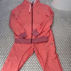 Adidas Coral and Plum Tracksuit